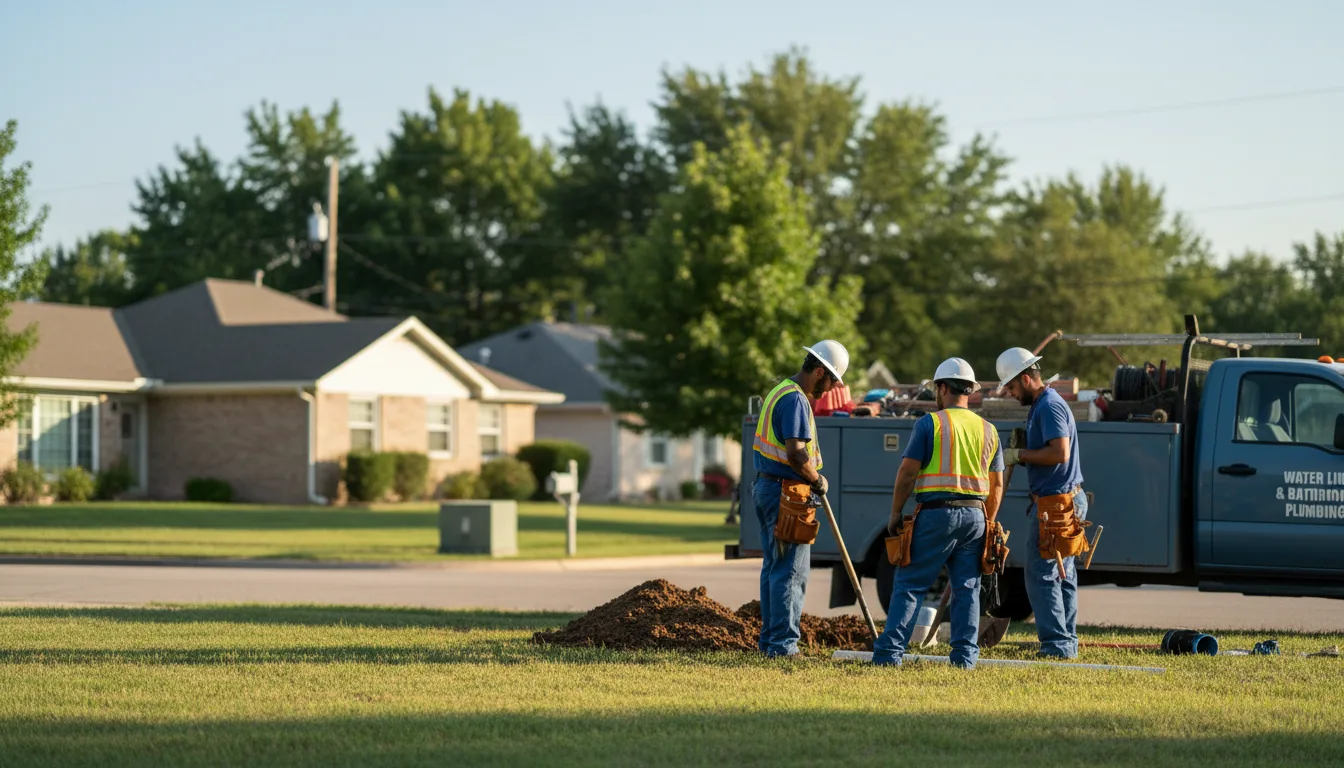 Residential water line and bathroom plumbing service in Ackerly, TX